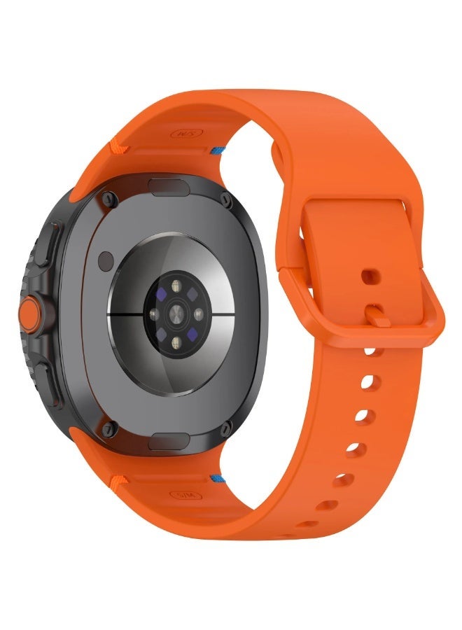 Silicone Band For Samsung Galaxy 8 Soft Strap Bracelet correa With Buckle For Galaxy 8 Classic 46mm For Galaxy Watch 8 40 44mm (Orange) - Image 1